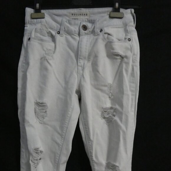 BULLHEAD DENIM CO - High Rise - Skinniest | size 3 | Light Blue Distressed Denim - Picture 6 of 16